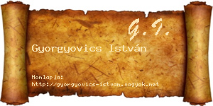 Gyorgyovics István névjegykártya